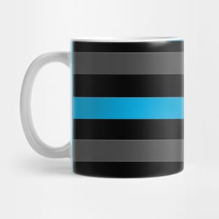 blue black and gray stripes 3 Mug